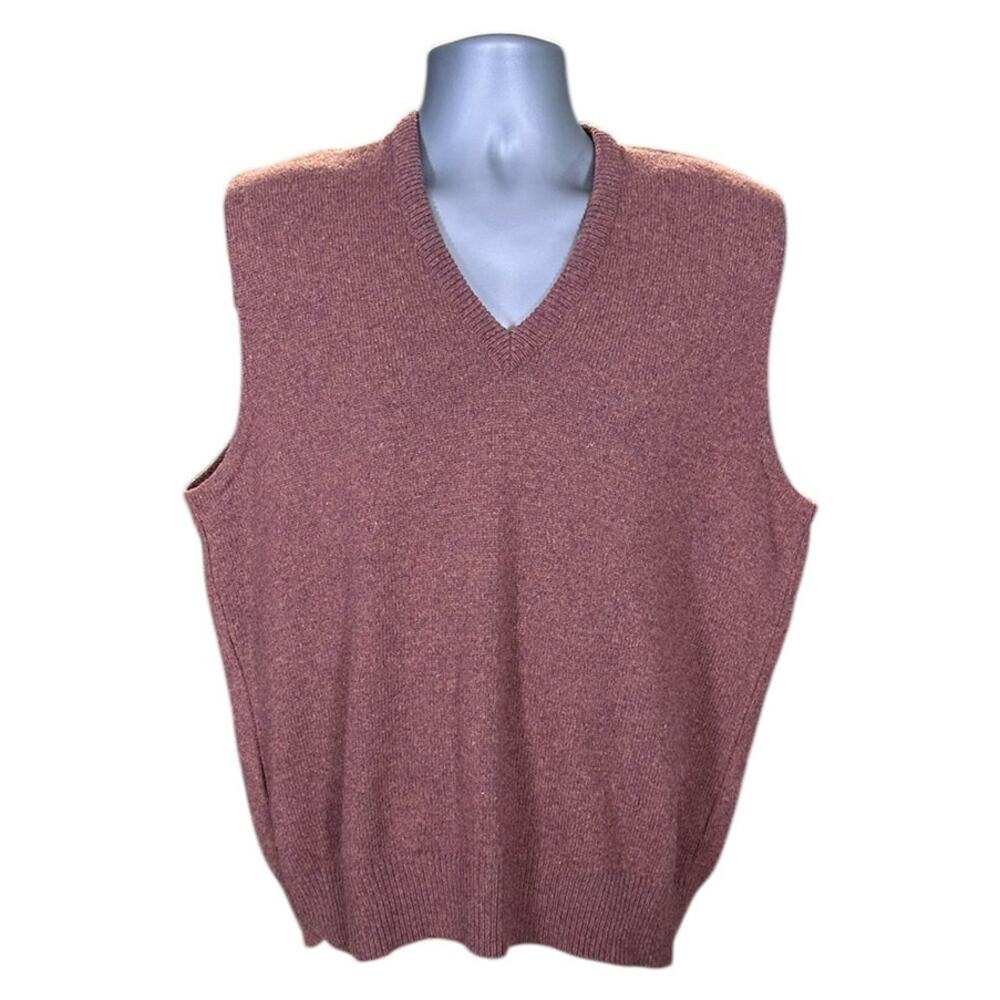 Lord Jeff Lambswool Blend Burgundy Sweater Vest Size L